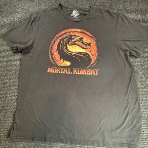 Mortal Kombat Dragon Logo Graphic T-Shirt Mens XL Black Short Sleeve Video Game
